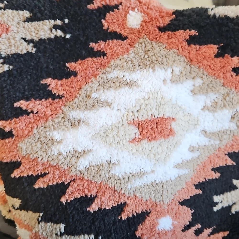 Wrangler Black And Coral Aztec Bath Mat NWT